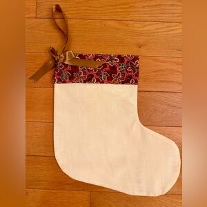 Handcrafted Beautiful Moire and Cotton fabric Holiday Stocking